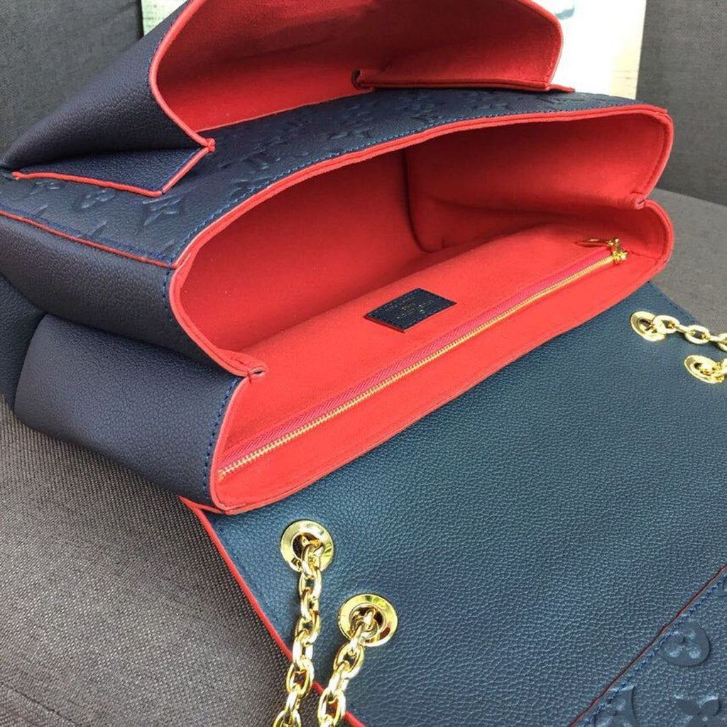 Louis Vuitton Vavin MM Bag 28cm Monogram Empreinte Canvas Spring/Summer Collection M43925, Marine Rouge