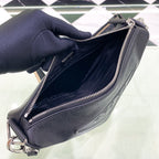 Prada Saffiano Triangle Bag Black For Women, Women’s Bags 11in/28cm