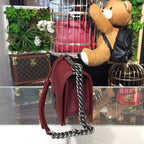 Chanel Boy Bag 25cm Caviar Leather Antique Silver Hardware Spring/Summer Act 1 Collection Burgundy