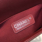 Chanel Boy Bag 25cm Caviar Leather Antique Silver Hardware Spring/Summer Act 1 Collection Burgundy