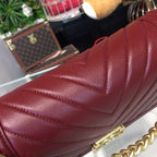Chanel Chevron Boy Bag 25cm Caviar Leather Gold Hardware Spring/Summer Act 1 Collection Burgundy