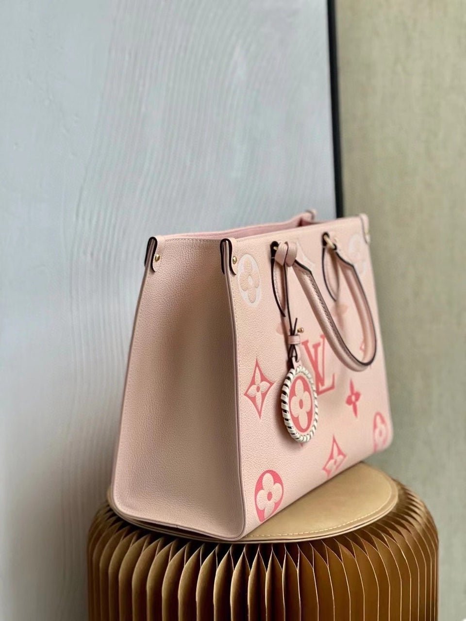 Louis Vuitton By The Pool OnTheGo MM Bag 35cm Monogram Empreinte Canvas Leather Spring/Summer Collection M45717 Rosebud