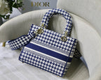 Christian Dior Medium Lady D-Lite Bag 24cm Blue