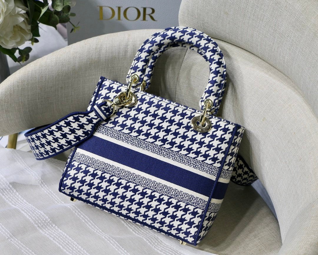 Christian Dior Medium Lady D-Lite Bag 24cm Blue