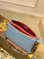 Louis Vuitton Coussin PM Bag 26cm Monogram Embossed Puffy Lambskin Leather Spring/Summer Collection M57793 Light Blue