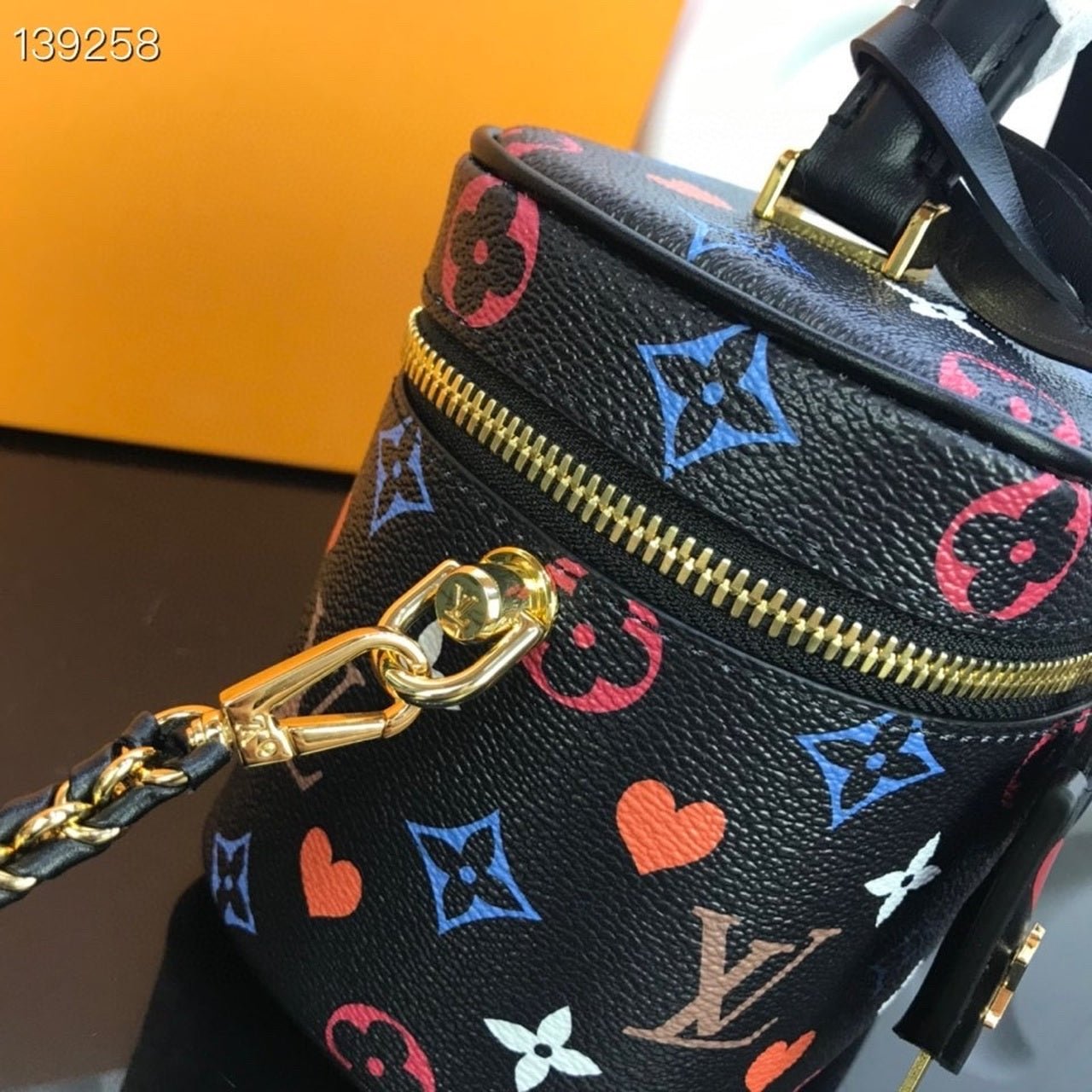Louis Vuitton Vanity PM Bag 22cm Monogram Canvas Cruise Poker Collection M45163 Black/Multi