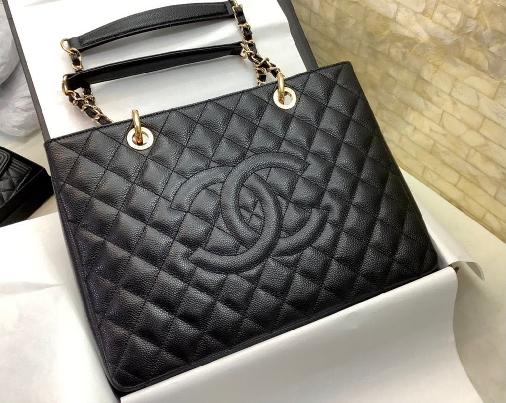 Chanel Classic Tote Bag Gold Hardware 34cm Black