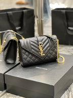 Saint Laurent Small Bag In Mix Matelasse 21cm Black