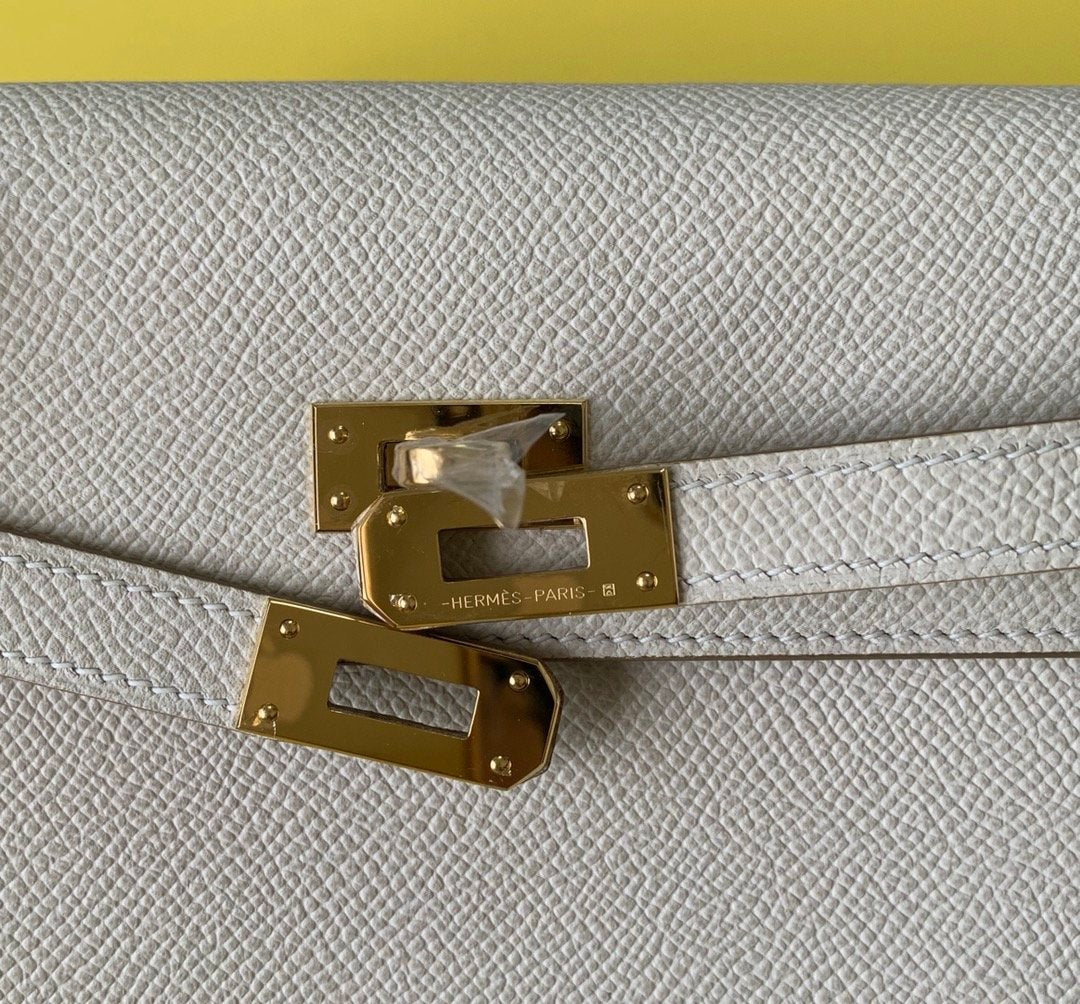 Hermes Kelly Wallet To Go Woc Epsom White For Women, Women’s Wallet 8.3in/21cm