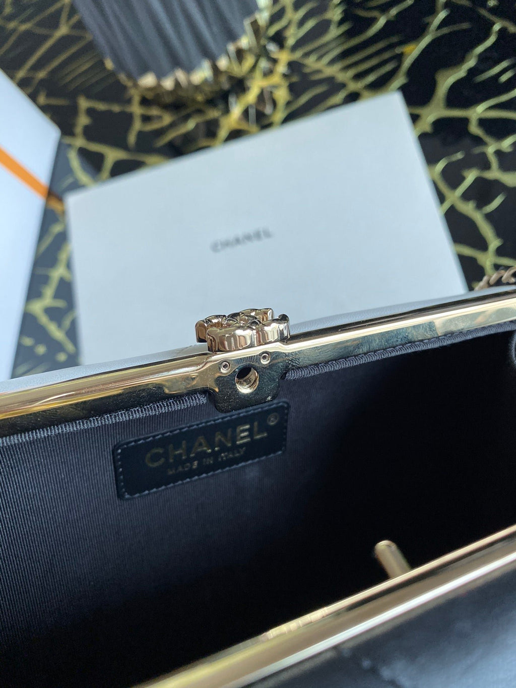Chanel Mini Evening Bag 22cm Black And White