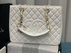 Chanel Tote Bag Spring Collection Gold Hardware 33cm White