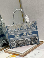 Christina Dior Medium Book Tote Bag 36cm Blue