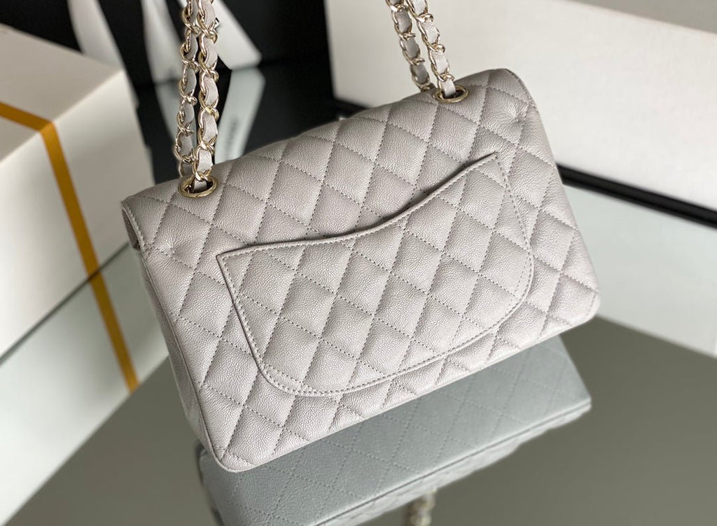 Chanel Classic Flapbag Gold Hardware 26cm Grey