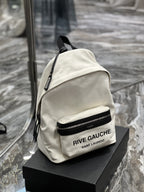 Saint Laurent City Backpack In Canvas Unisex 35cm White