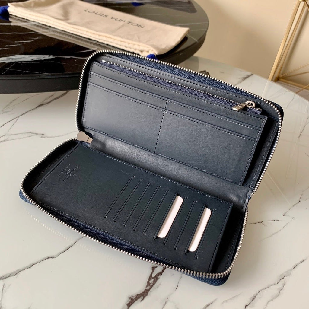 Louis Vuitton Taurillon Clutch Wallet 20cm Blue