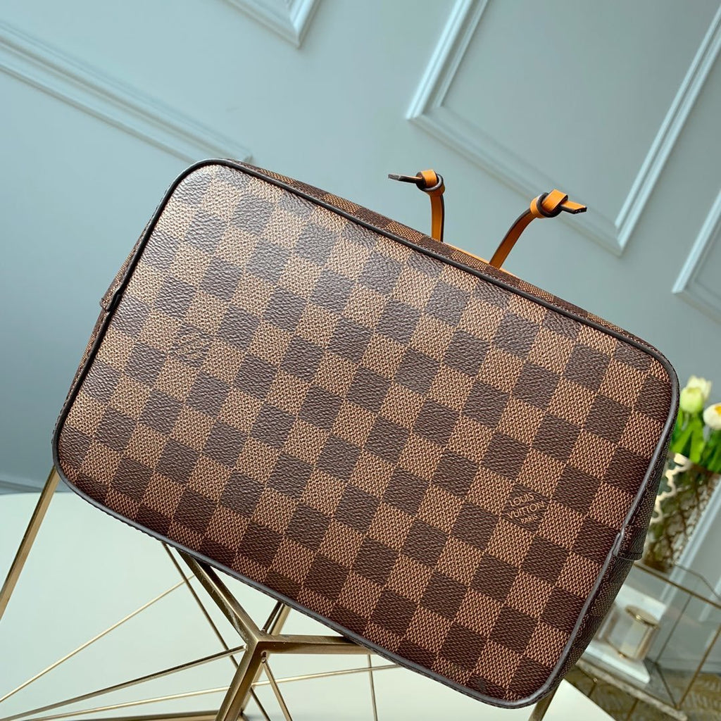 Louis Vuitton NeoNoe Bucket Bag MM Damier Azur Canvas Spring/Summer Collection N50042 Orange
