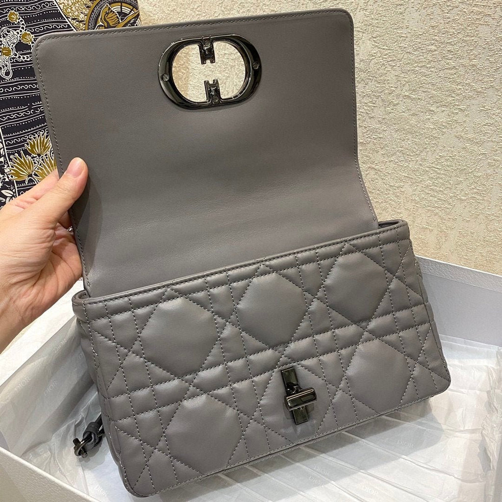 Christian Dior Medium Caro Bag 25cm Dark Grey