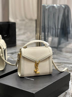 Saint Laurent Cassandra Mini Top Handle Bag In Canvas White For Women 20cm YSL 623930FAACS9771