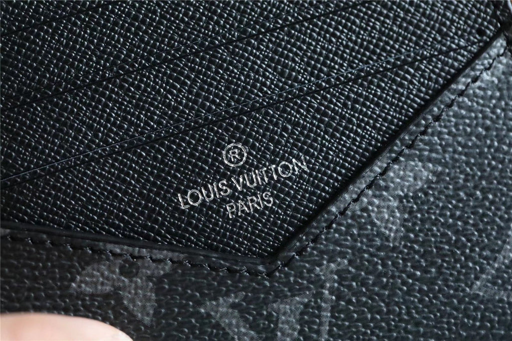 Louis Vuitton ID Card Holder Monogram Canvas Black For Men, Men’s Wallet 13cm LV N60378