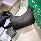 Prada Re-Edition 2005 Saffiano Leather Bag Black For Women, Women’s Bags 8.6in/22cm