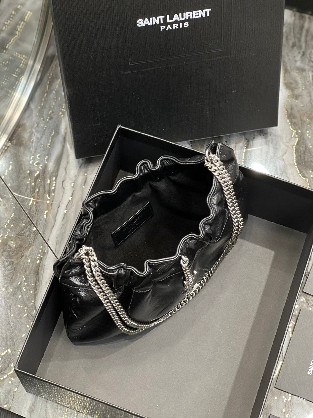 Saint Laurent Paris Mini Bag With Silver Hardware 24cm