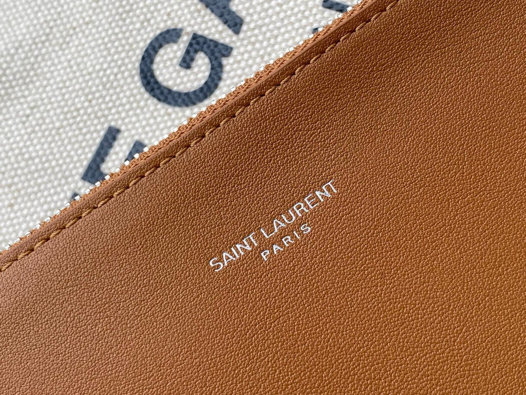 Saint Laurent Rive Gauche Bucket Bag With Brown Strap 20cm