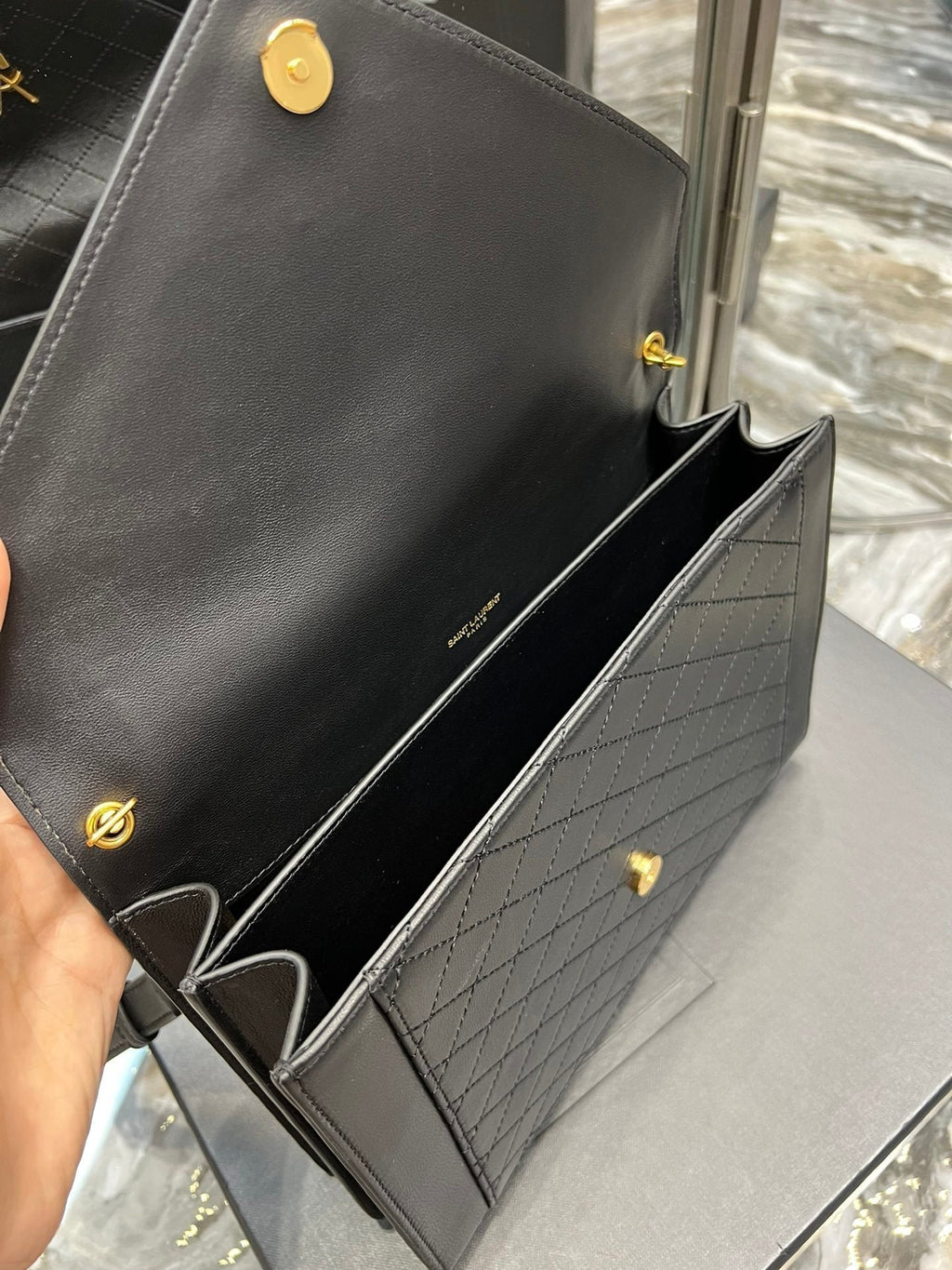 Saint Laurent Gaby Satchel With Gold Hardware 26cm