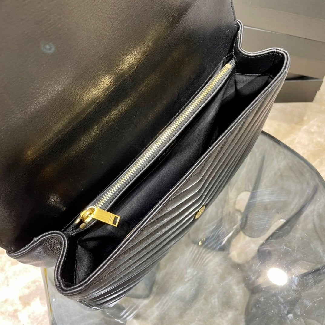 Saint Laurent College Large Chain Bag With Gold Hardware 32cm