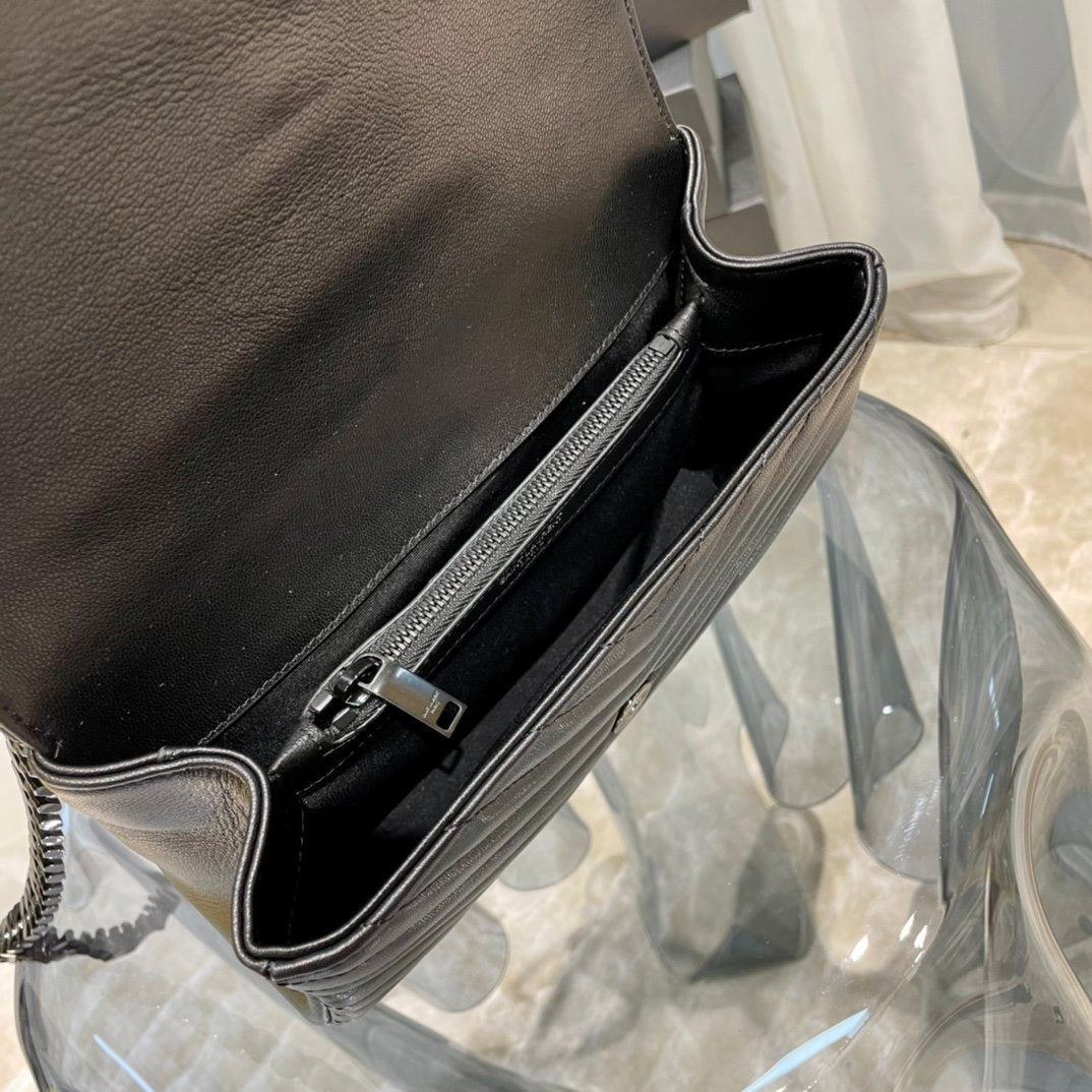 Saint Laurent College Medium Chain Bag With Black Hardware 24cm