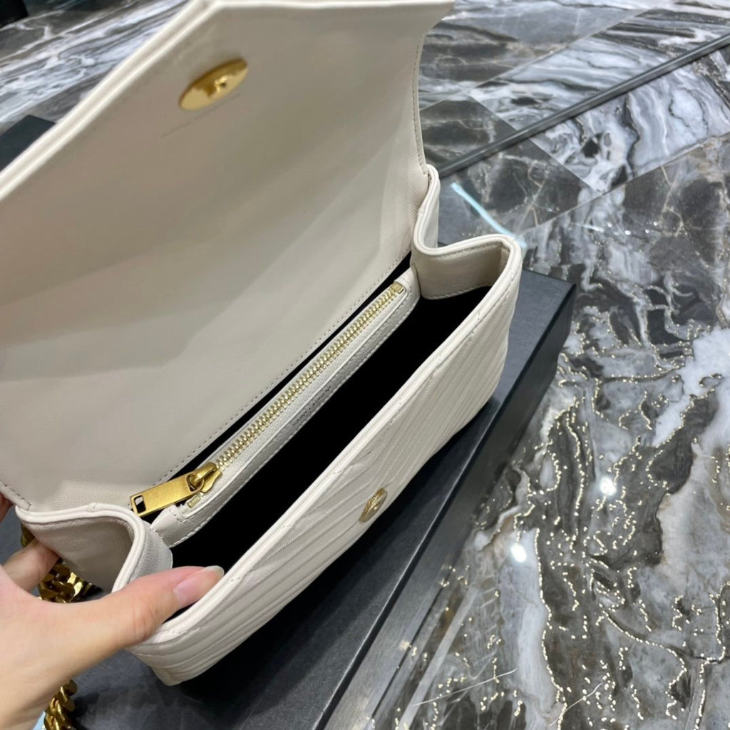 Saint Laurent College Medium Chain Bag With Gold Hardware 24cm