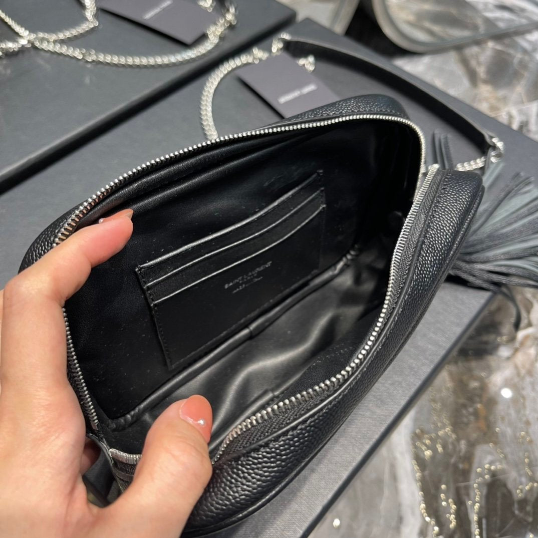 Saint Laurent Lou Mini Bag With Silver Hardware 18cm