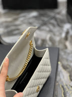 Saint Laurent Small Bag In Mix Matelasse 21cm Beige