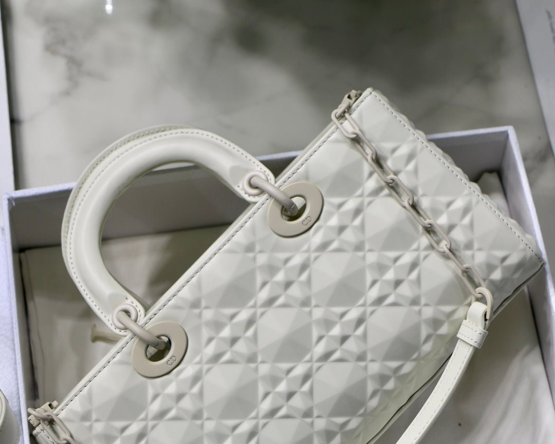 Christian Dior Lady D-Joy Bag 26cm White