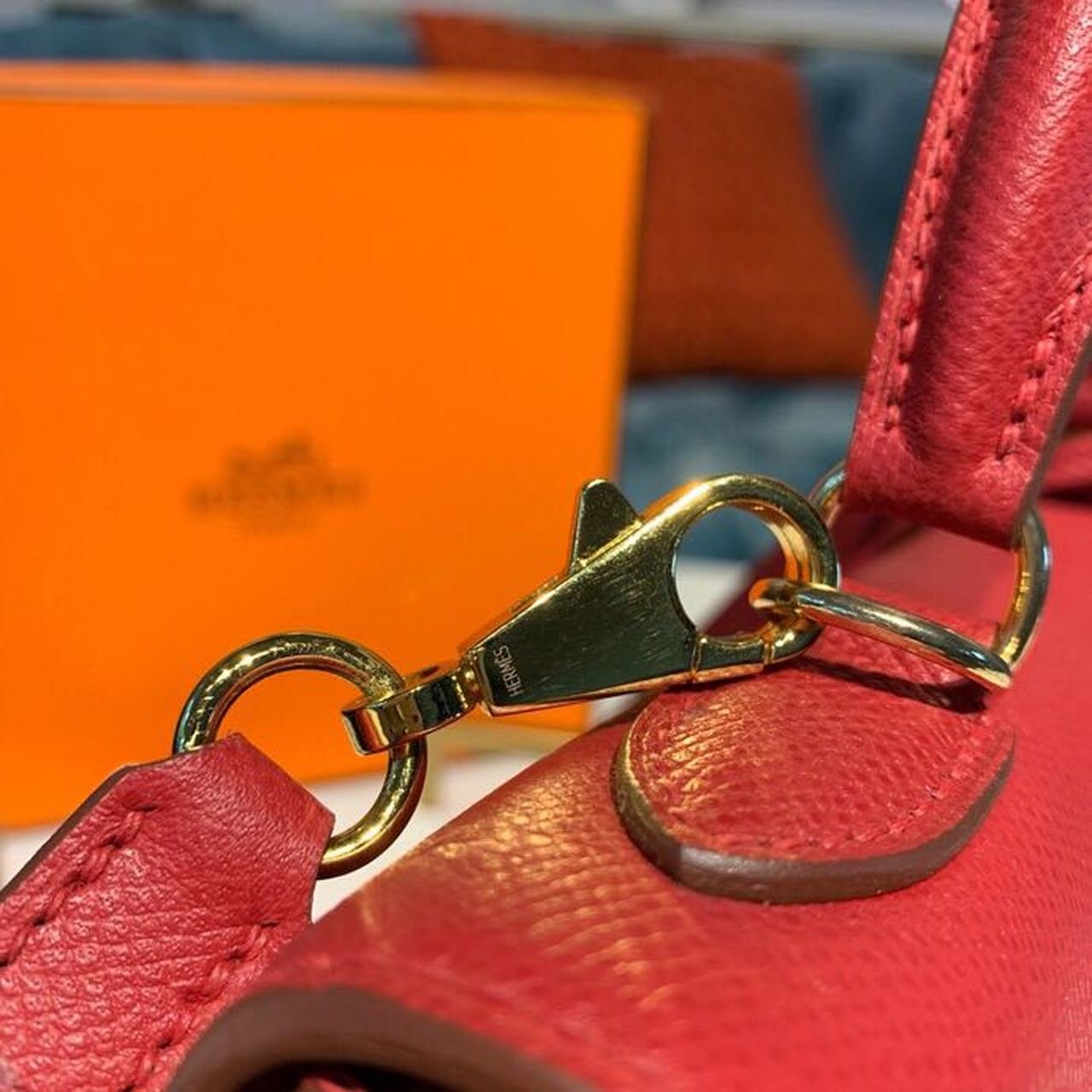 Hermes Kelly Tomate For Women Gold Toned Hardware 10in/25cm