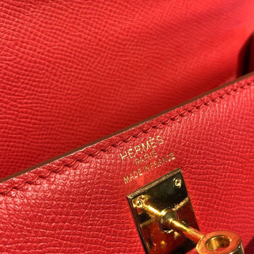 Hermes Kelly Tomate For Women Gold Toned Hardware 10in/25cm