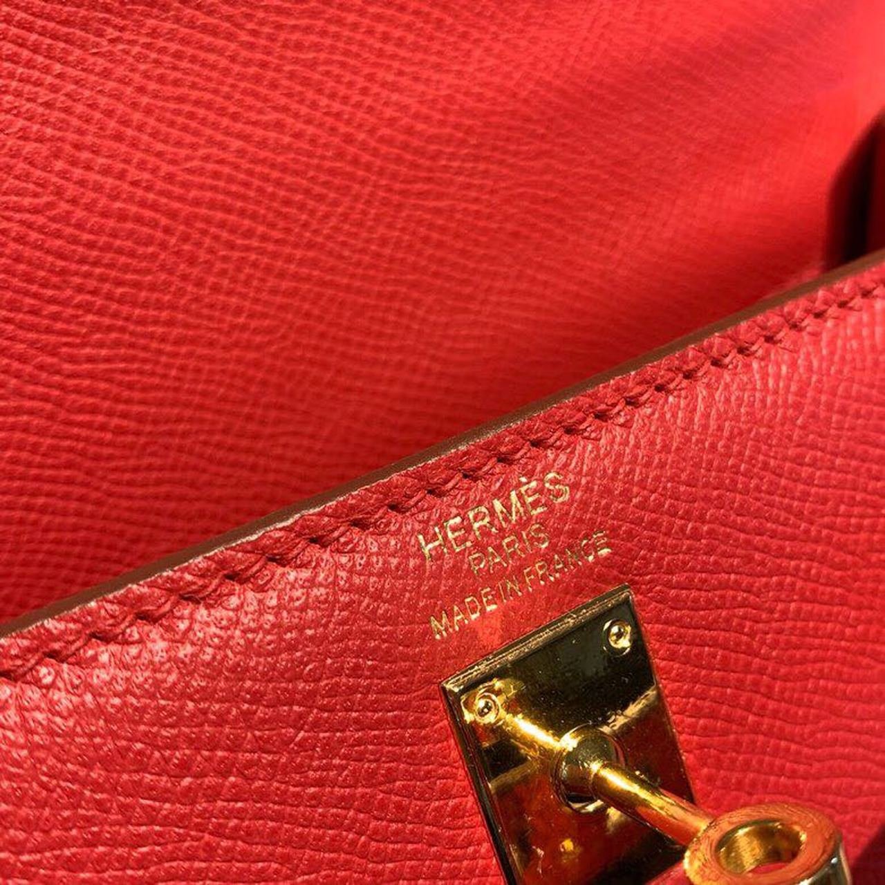 Hermes Kelly Tomate For Women Gold Toned Hardware 10in/25cm