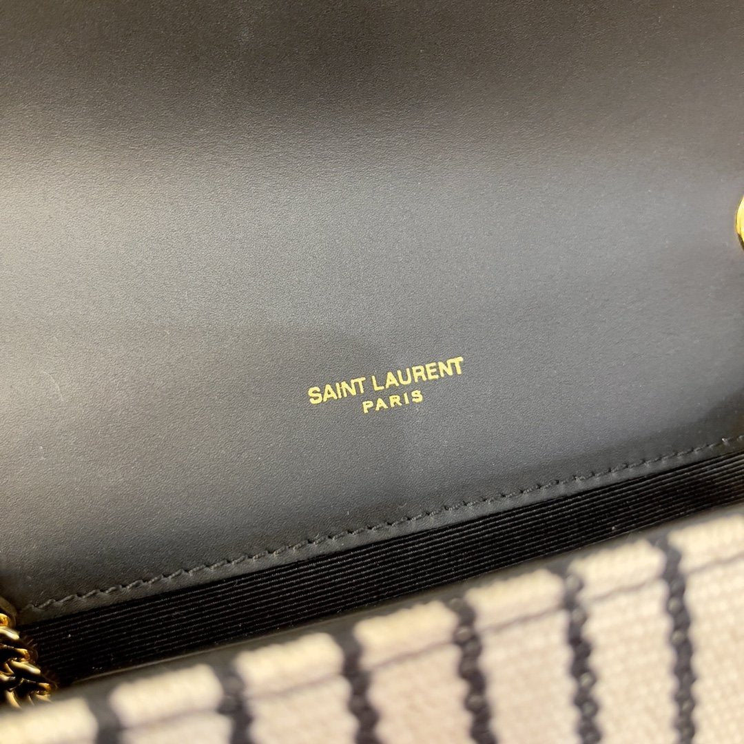 Saint Laurent Kate Small Chain Bag In Canvas For Women 20cm YSL 469390FAACG9583