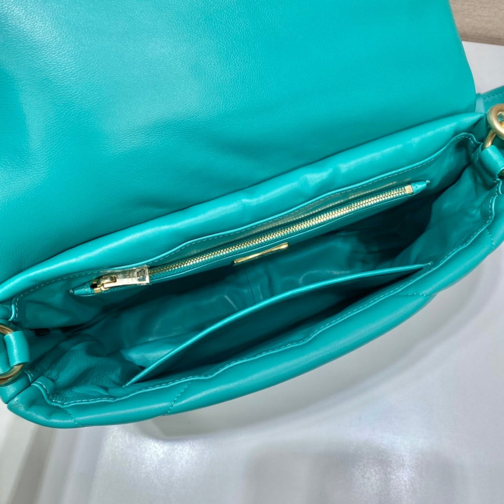 Prada System Nappa Patchwork Shoulder Bag Jade Green For Women, Women’s Bags 7.5in/19cm