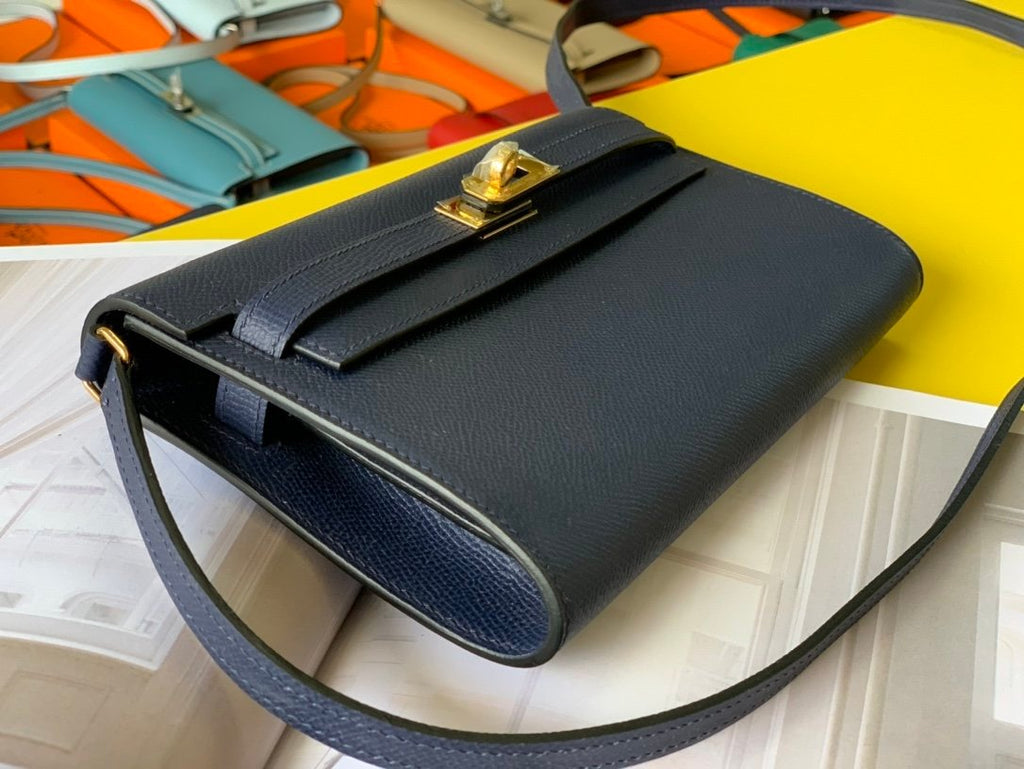 Hermes Kelly Wallet To Go Woc Epsom Blue For Women, Women’s Wallet 8.3in/21cm
