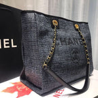 Chanel Deauville Tote 34cm Canvas Bag Spring/Summer Collection Dark Denim Multi