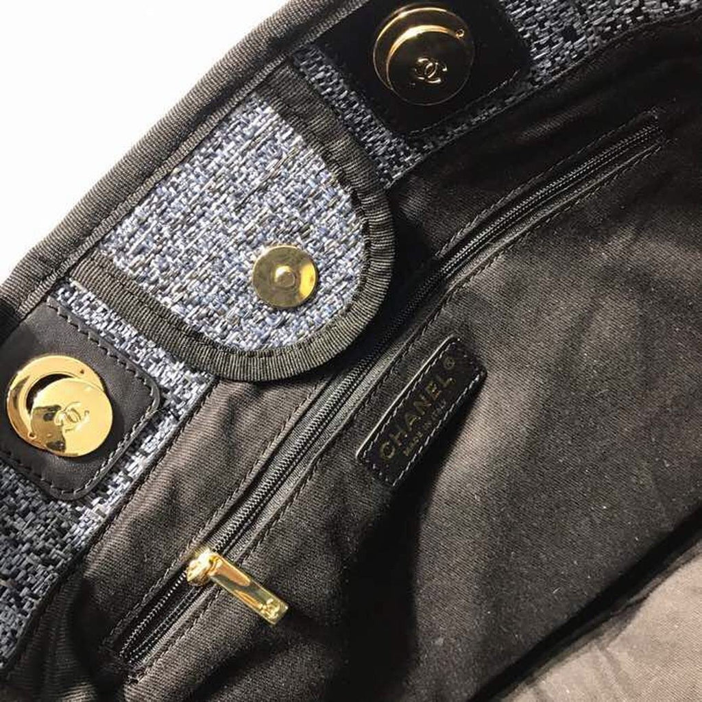 Chanel Deauville Tote 34cm Canvas Bag Spring/Summer Collection Dark Denim Multi