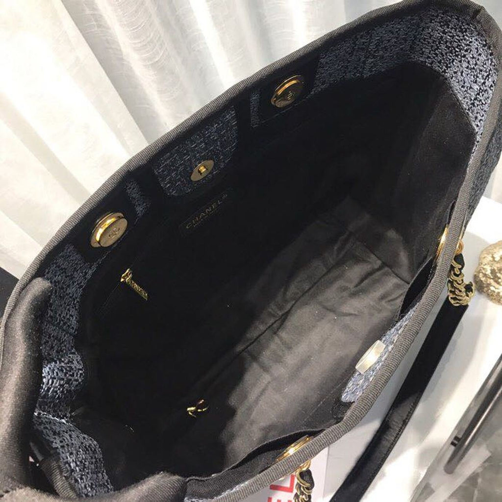Chanel Deauville Tote 34cm Canvas Bag Spring/Summer Collection Dark Denim Multi