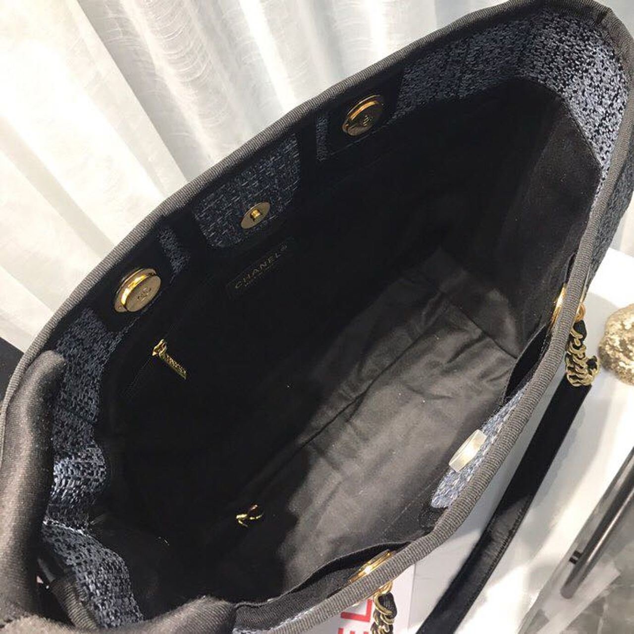 Chanel Deauville Tote 34cm Canvas Bag Spring/Summer Collection Dark Denim Multi
