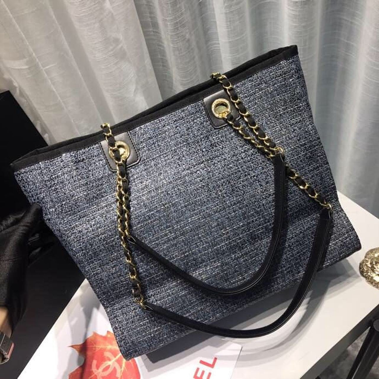 Chanel Deauville Tote 34cm Canvas Bag Spring/Summer Collection Dark Denim Multi