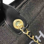 Chanel Deauville Tote 38cm Canvas Bag Spring/Summer Collection Black/Grey/Multi
