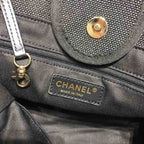 Chanel Deauville Tote 38cm Canvas Bag Spring/Summer Collection Black/Grey/Multi