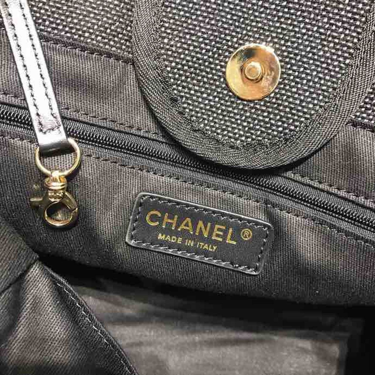 Chanel Deauville Tote 38cm Canvas Bag Spring/Summer Collection Black/Grey/Multi