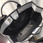Chanel Deauville Tote 38cm Canvas Bag Spring/Summer Collection Light Grey/Black/Multi
