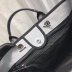 Chanel Deauville Tote 38cm Canvas Bag Spring/Summer Collection Light Grey/Black/Multi