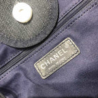 Chanel Deauville Tote 38cm Canvas Bag Spring/Summer Collection Dark Blue Denim/White